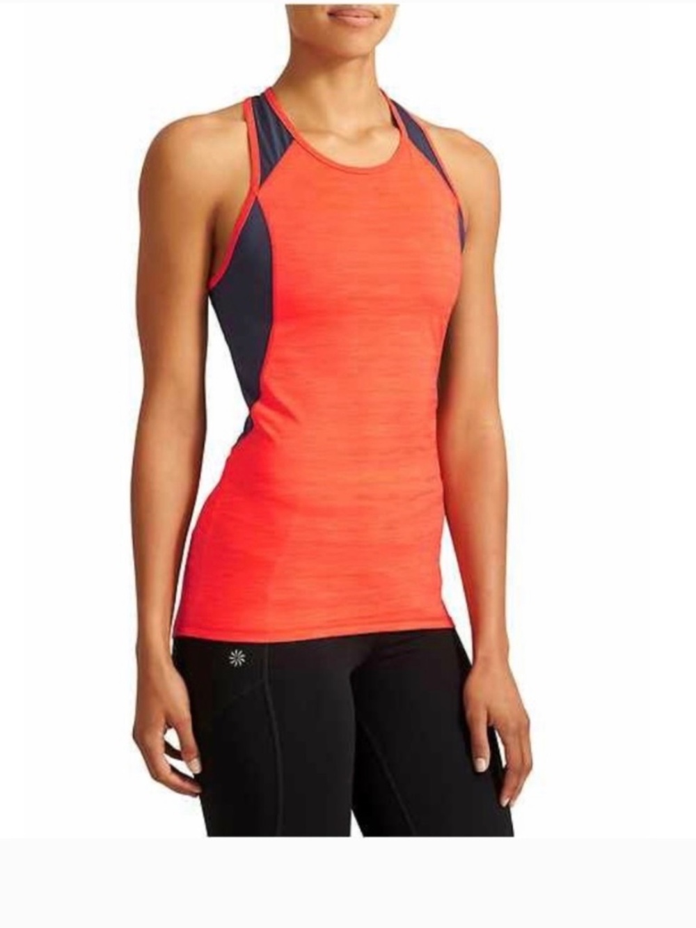 Athleta Women's Razor Back Tank Orange and Navy Size Extra Small